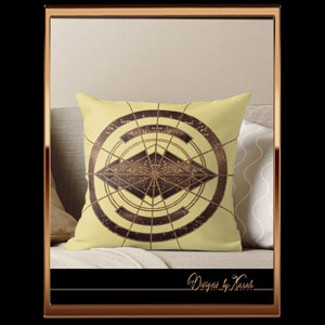Springtime #vintagepillow - Elegant unique vintage inspired #artdecostyle design in antique gold and light yellow. Geometrically symmetrical lines combined with circles and abstract shapes. Spring-like and decorative pattern throw pillow in light pastel colors. Available in pink, yellow, blue and mint green. This beautiful cushion cover and insert is available in five sizes. Vibrant double-sided print throw pillows to update any room! 